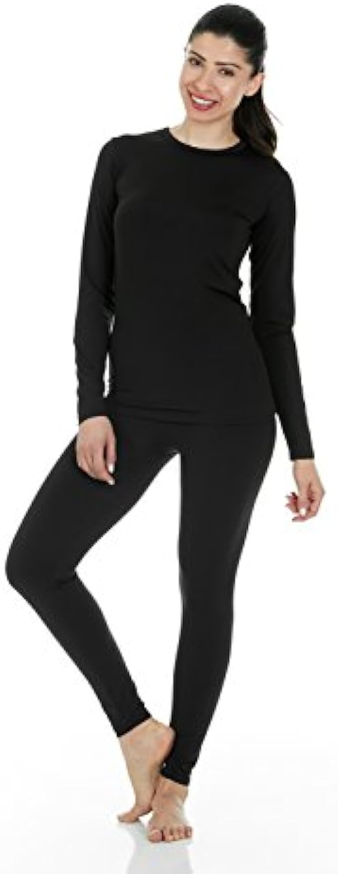 Thermajane Women&#039;s Ultra Soft Thermal Underwear Long Johns Set with Fleece Lined