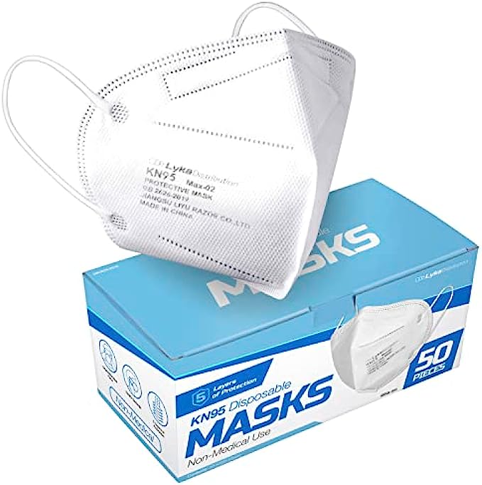 Lyka-Distribution-KN95-Face-Masks---50-Pack---5-Layer-Protection-Breathable-KN95-Face-Mask---Filtration&gt;95%-with-Comfortable-Elastic-Ear-Loop-|-Non-Woven-Polypropylene-Fabric