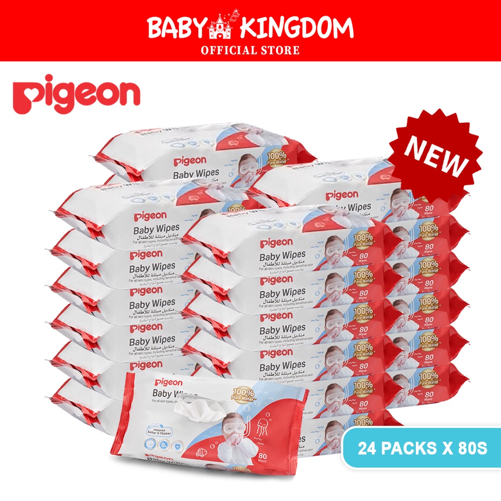 Pigeon-Baby-Wet-Wipes-100%-Pure-Water-80pcs---Baby-Kingdom