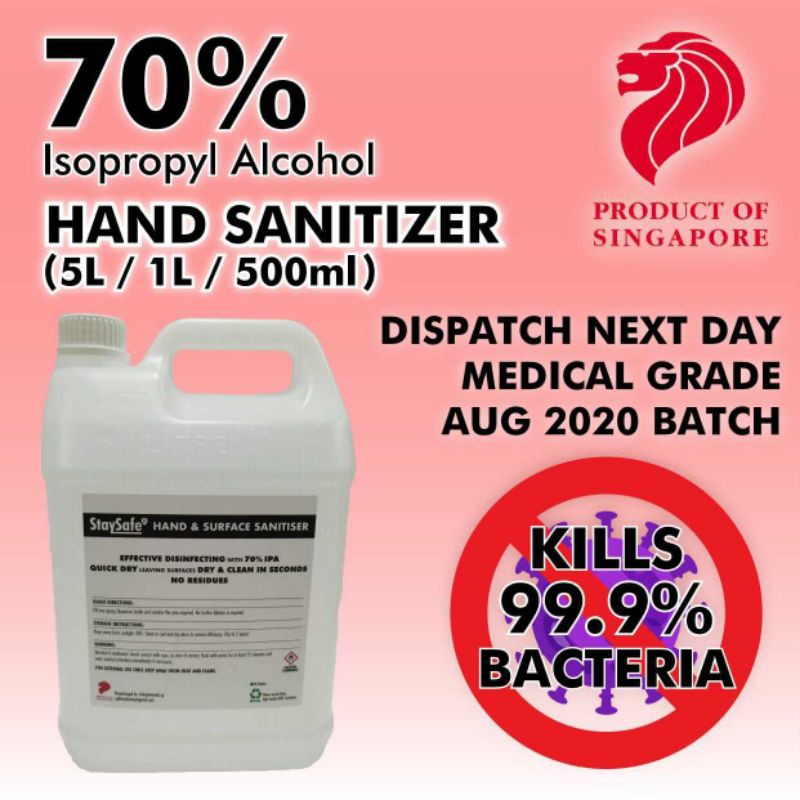 Sanitizer----Surface-Disinfectant-70%-Isopropyl-Alcohol-Based-(Hospital-grade)-5L-1L-500ML
